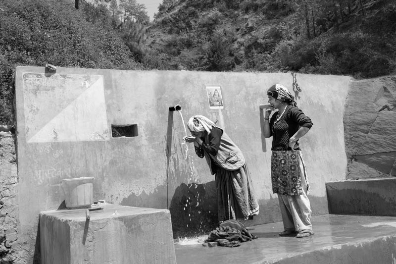 Nature-based Solutions for Drinking Water - protected spring providing drinking water in Uttarkashi district, Uttarakhand